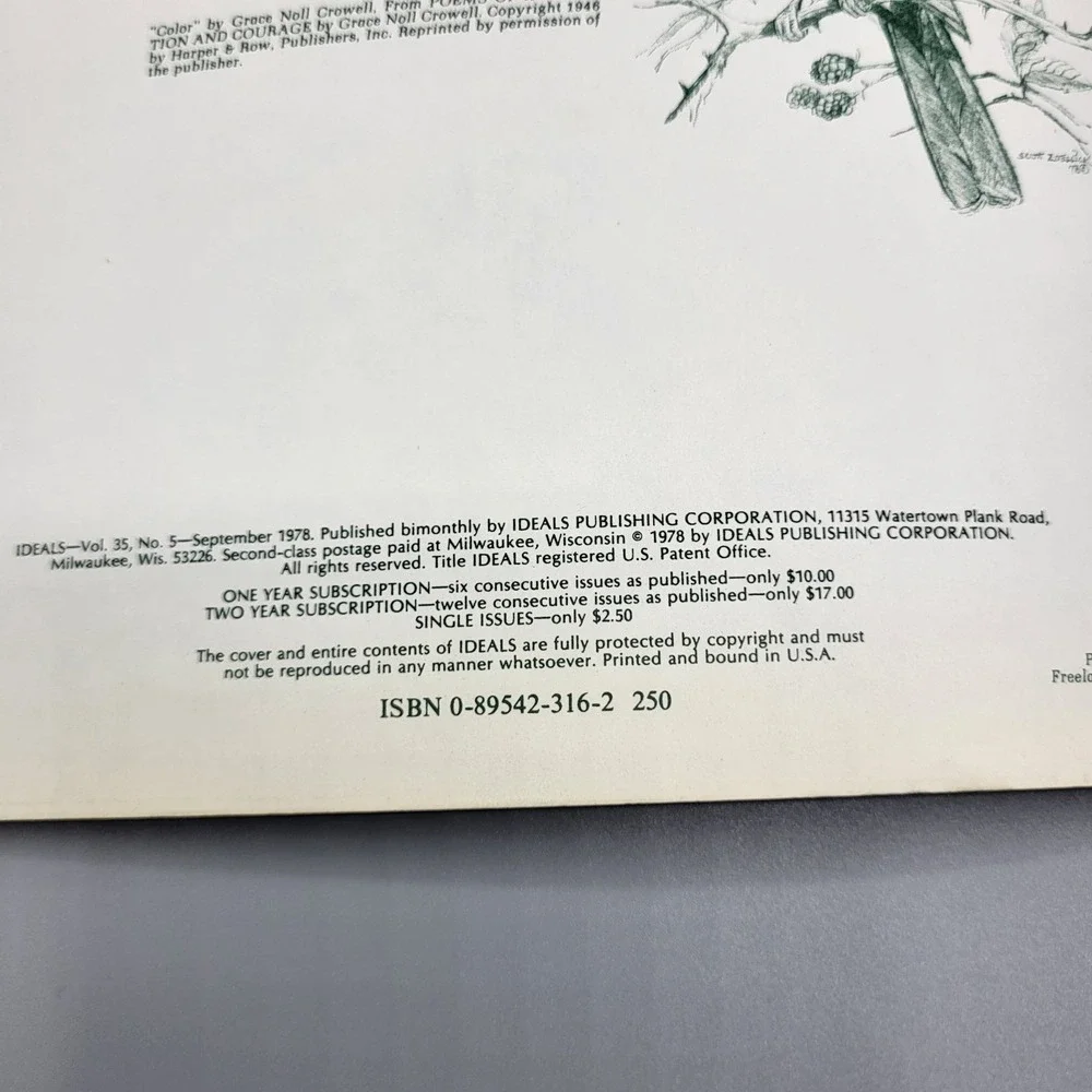 Vtg Ideals Thanksgiving 1978 Vol.35 No.5 Magazine Sept Poetry Holiday Art Poems